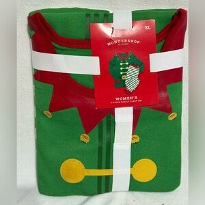 NWT Wondershop Elf Green and Red Holiday Pajama Set Size XL